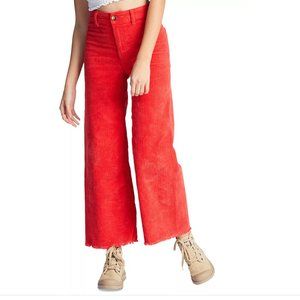 Billabong Corduroy Free Fall Wide-Leg Pants in Red Magic Size 25